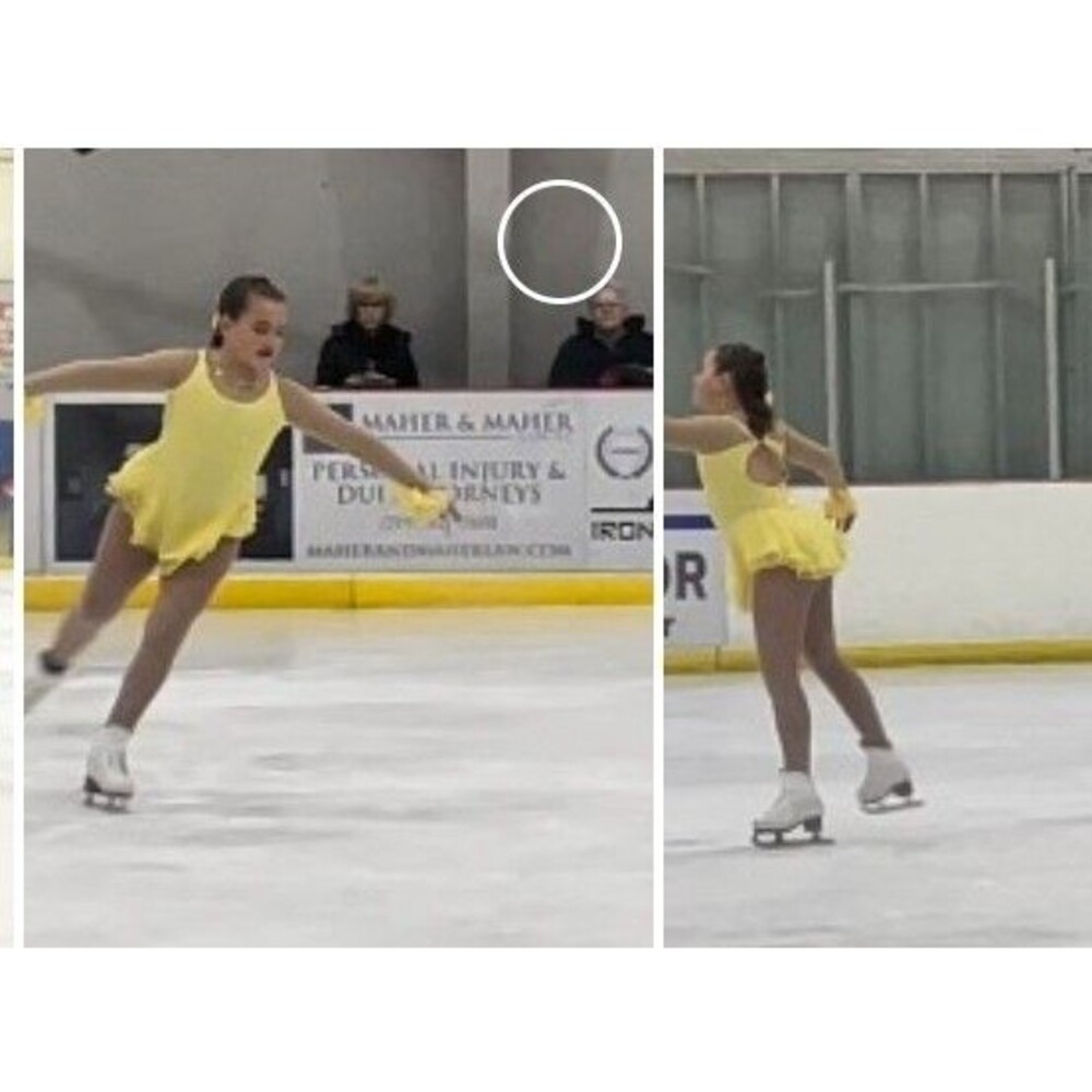 Competition Dress Yellow flowing FIGURE SKATING/ ice skating costume Girls Large